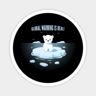 Global Warming Reality Tee 'Sad Polar Bear on Iceberg' Magnet